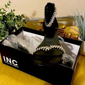 Black Rhinestone Sandals